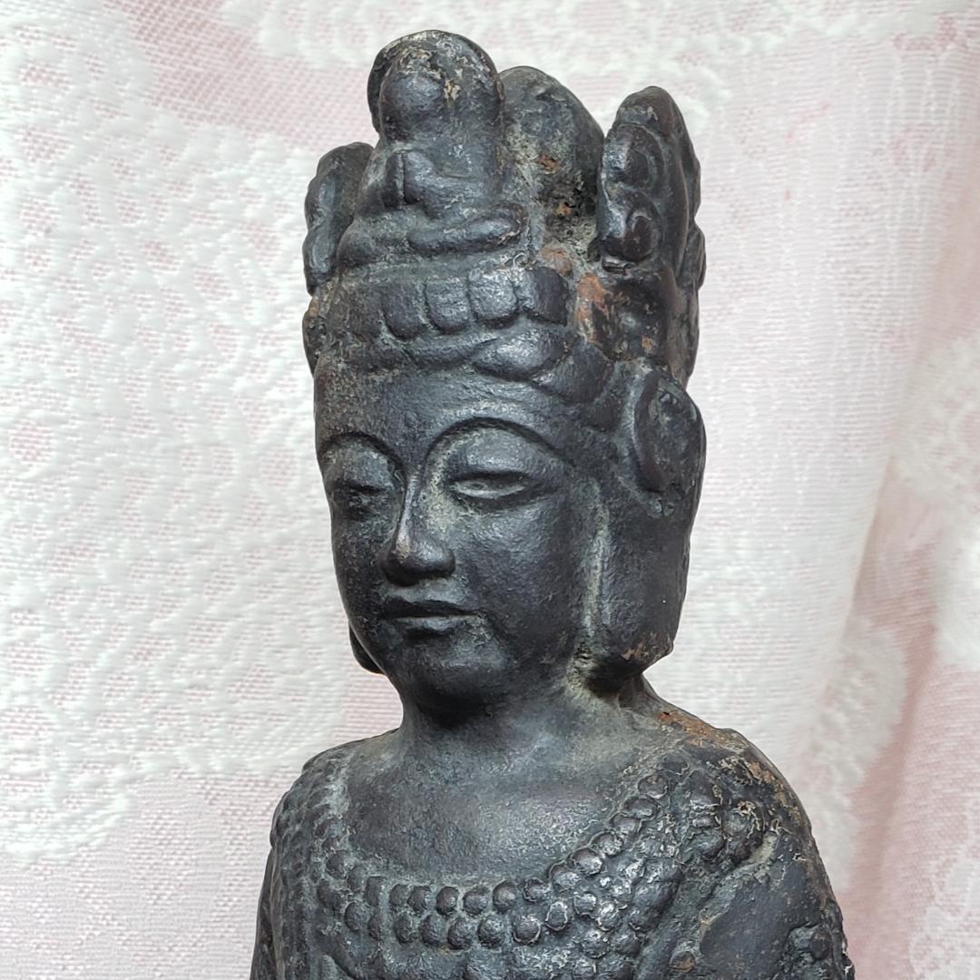 飛鳥仏】◇鐵鋳観音菩薩立像 仏像◇検）天平仏 新羅仏 高麗仏 空海 千