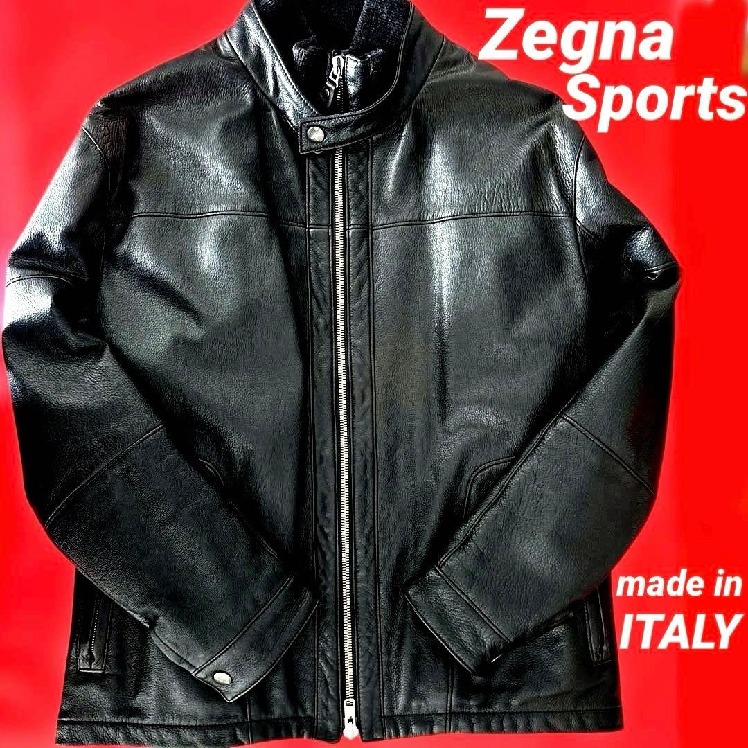 希少✨SALE】Zegna Sports メンズレザージャケット　中綿入ブラック
