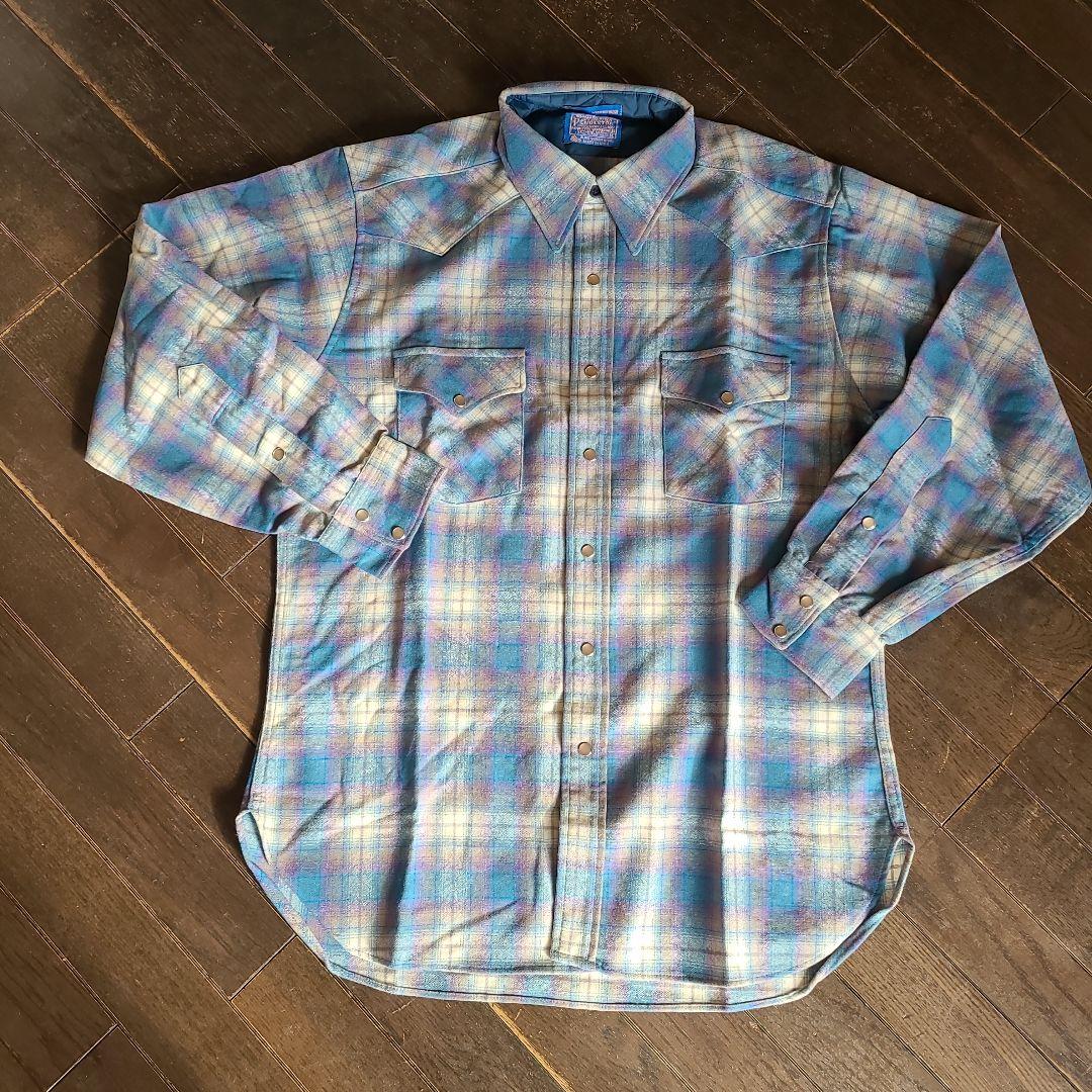 Pendleton オンブレチェック　ウエスタンシャツ L ヴィンテージ