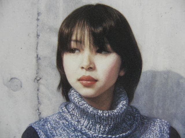 中上誠章、【奈緒】、希少な額装用画集より、新品額装付、状態良好