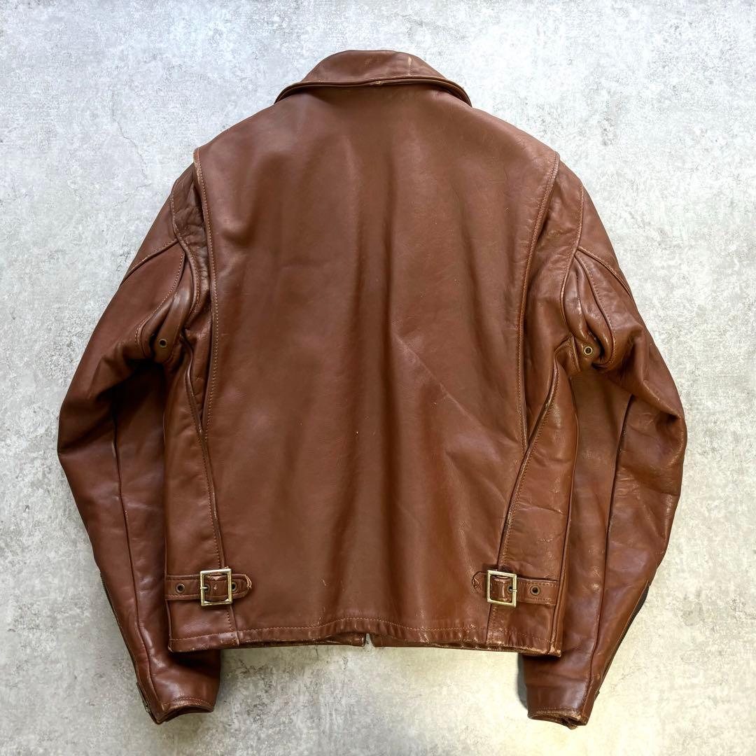 36】Schott ショット ボアライナー レザージャケット 本革 ブラウン