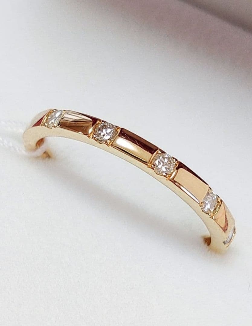 新入荷 未使用品 k18 天然ダイヤモンド 0.10ct リング