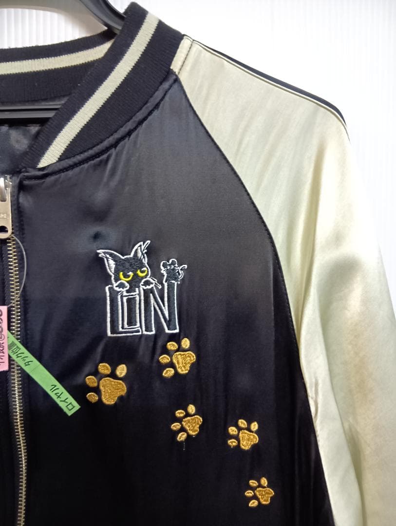 LIN スカジャン リバーシブル L 猫