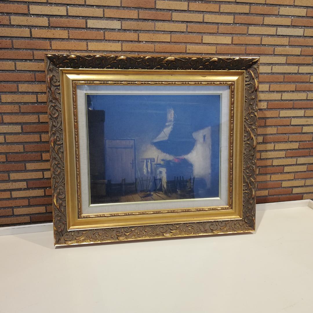 希少♠Jarosław Wojtkowiak　油彩「Kitchen (台所)」