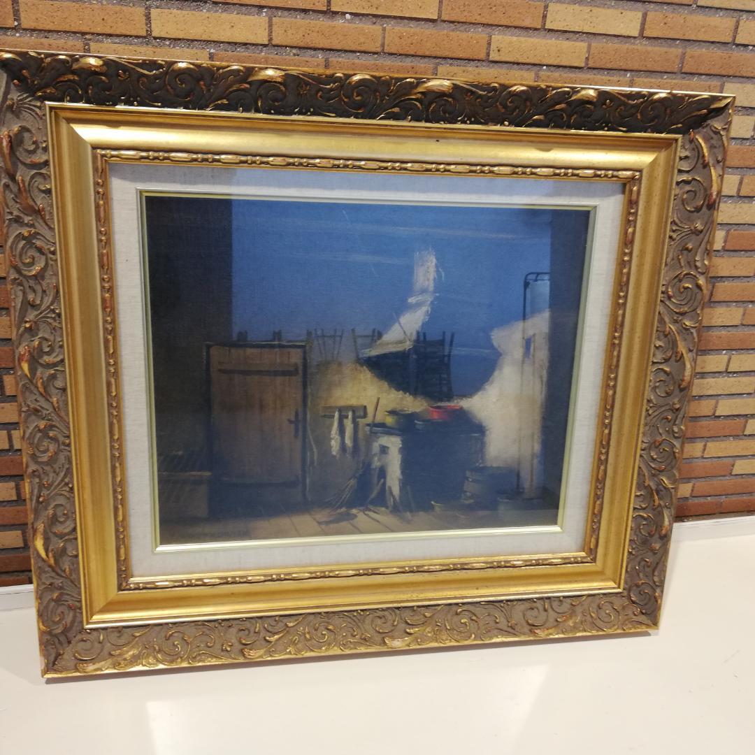 希少♠Jarosław Wojtkowiak　油彩「Kitchen (台所)」