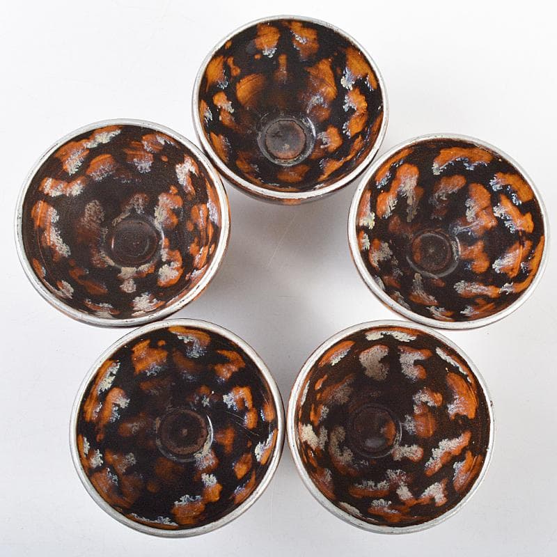 中国 吉州窯 玳玻天目 煎茶碗 五客 F R5571 - メルカリ