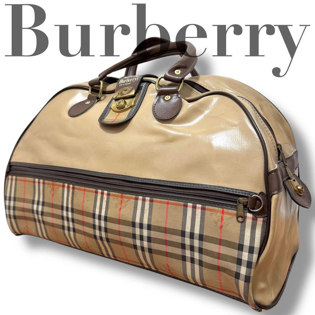 希少　バーバリー　ボストンバッグ　ノバチェック　大容量　旅行　出張　ロゴ　良品 Burberrys(バーバリーズ) ロゴノヴァチェックボストンバッグ/旅行鞄