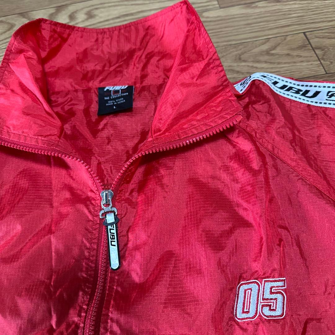 激レア FUBU フブ ナイロン セットアップ L ロゴライン 赤 L - メルカリ