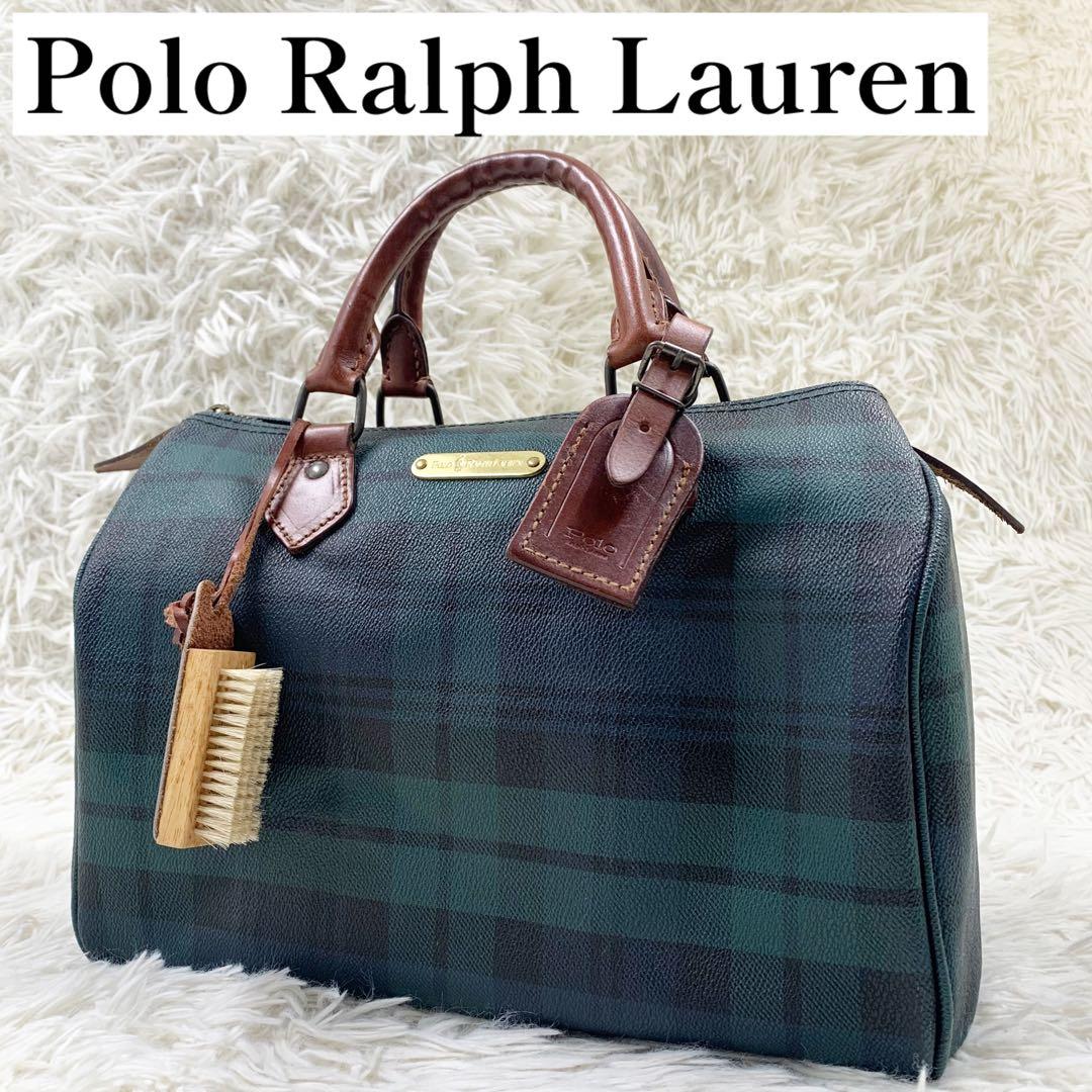 【✨極美品✨】 ラルフローレン ミニボストンバッグ チェック柄 グリーン