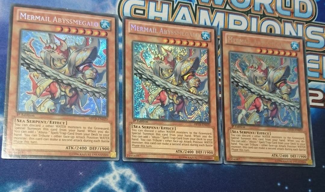 遊戯王 水精鱗－メガロアビス 英語　EU版1stシークレット 3枚　ABYR 水精鱗－メガロアビス | カード詳細 | 遊戯王ニューロン(オフィシャル