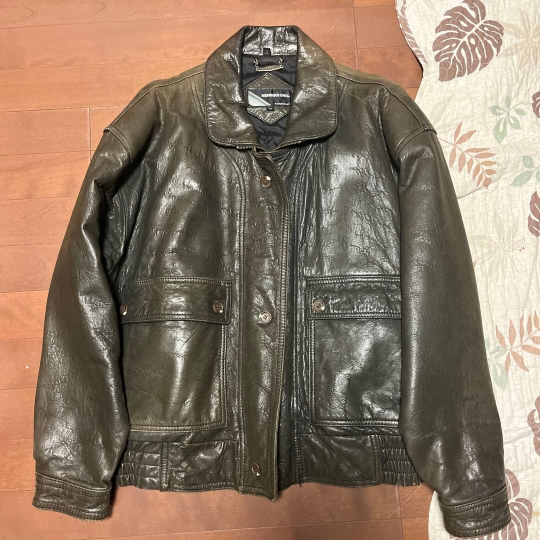 MEMBERS ONLY 本革 レザー ジャケット TYPE A-2 Lブラウン