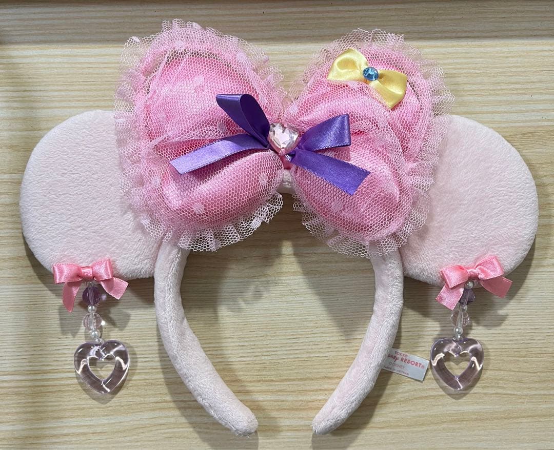 ミニーマウス カチューシャ ピンク イヤリング フリル ディズニー