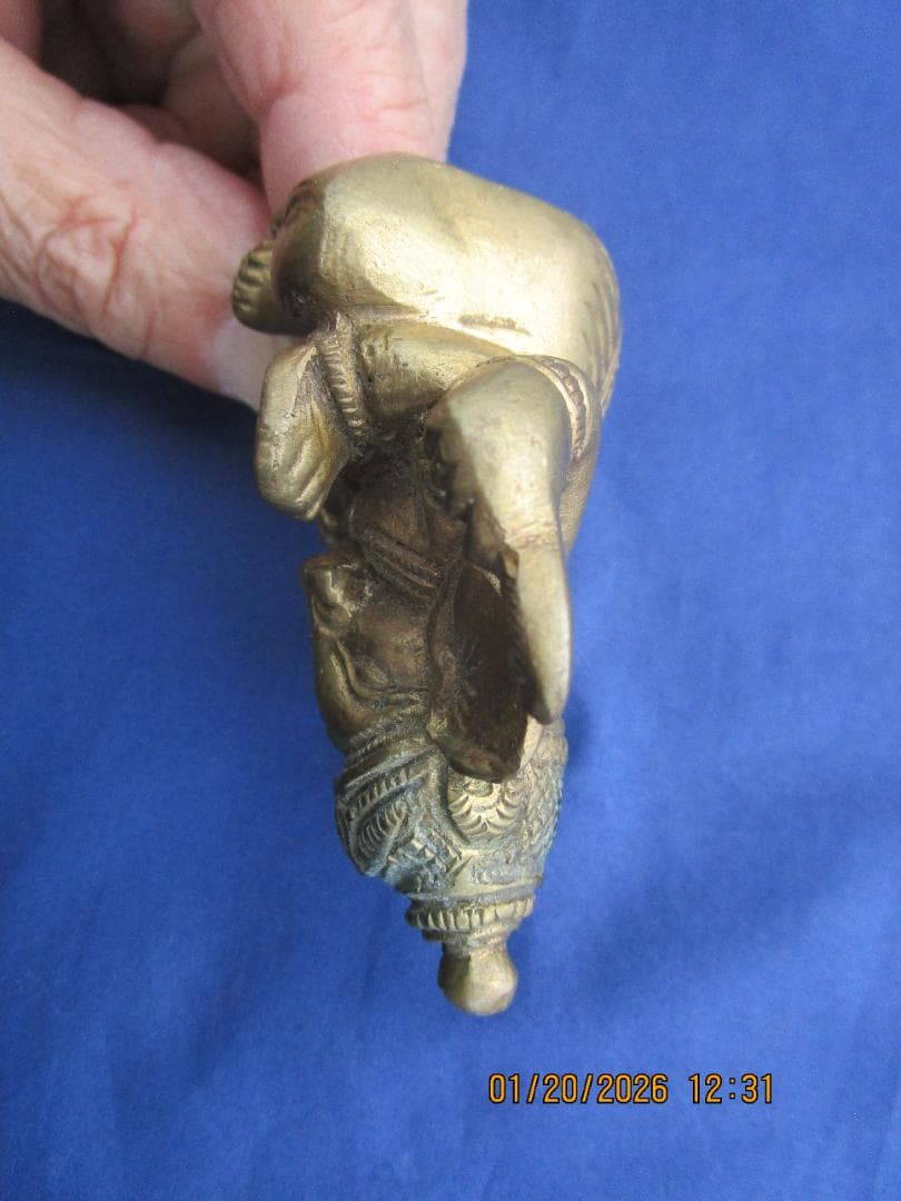 仏像 渡金仏【?】ガネーシャ像 時代物 象の顔の仏 頭部に錆あり 1体