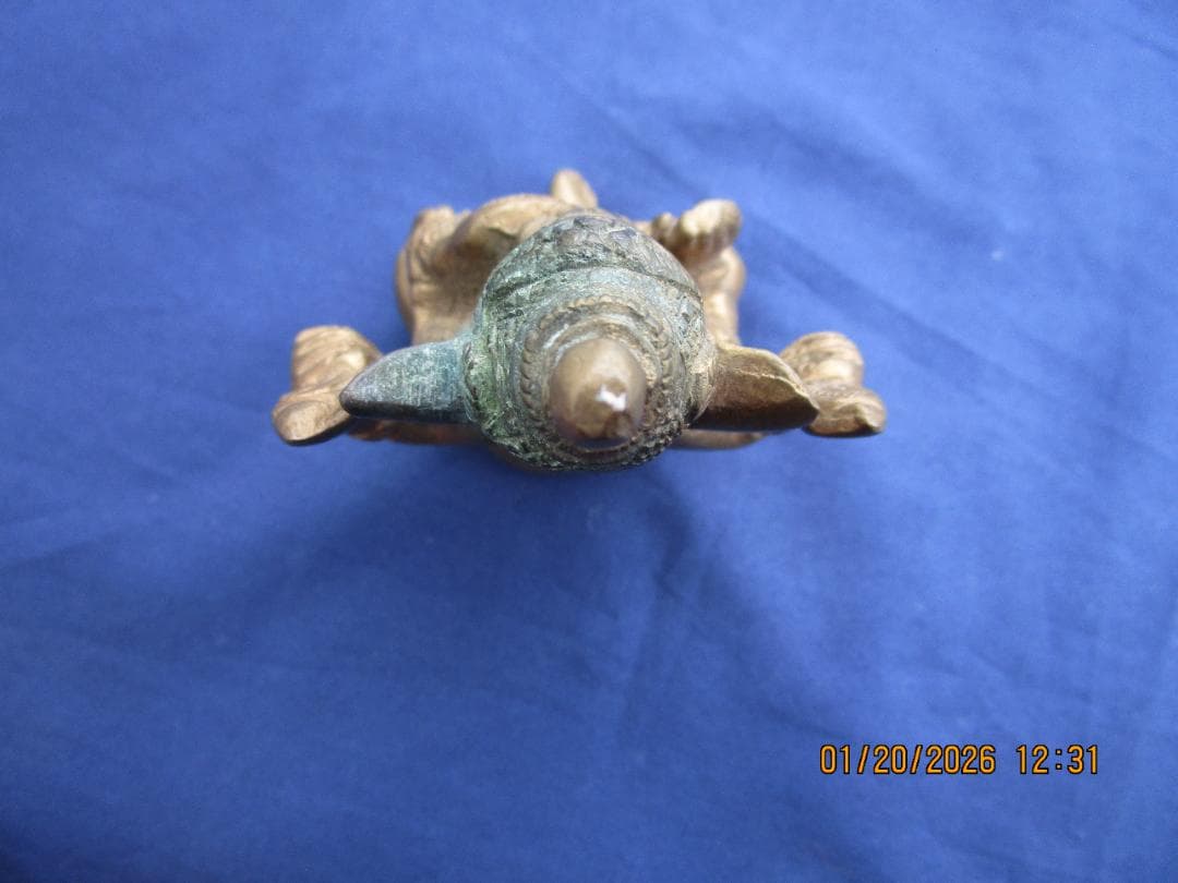 仏像 渡金仏【?】ガネーシャ像 時代物 象の顔の仏 頭部に錆