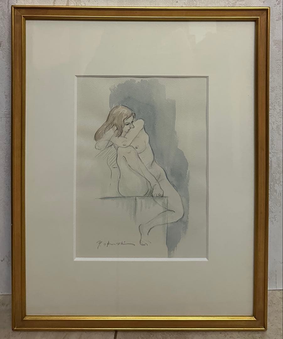 奥西智男 作 「裸婦」 水彩画
