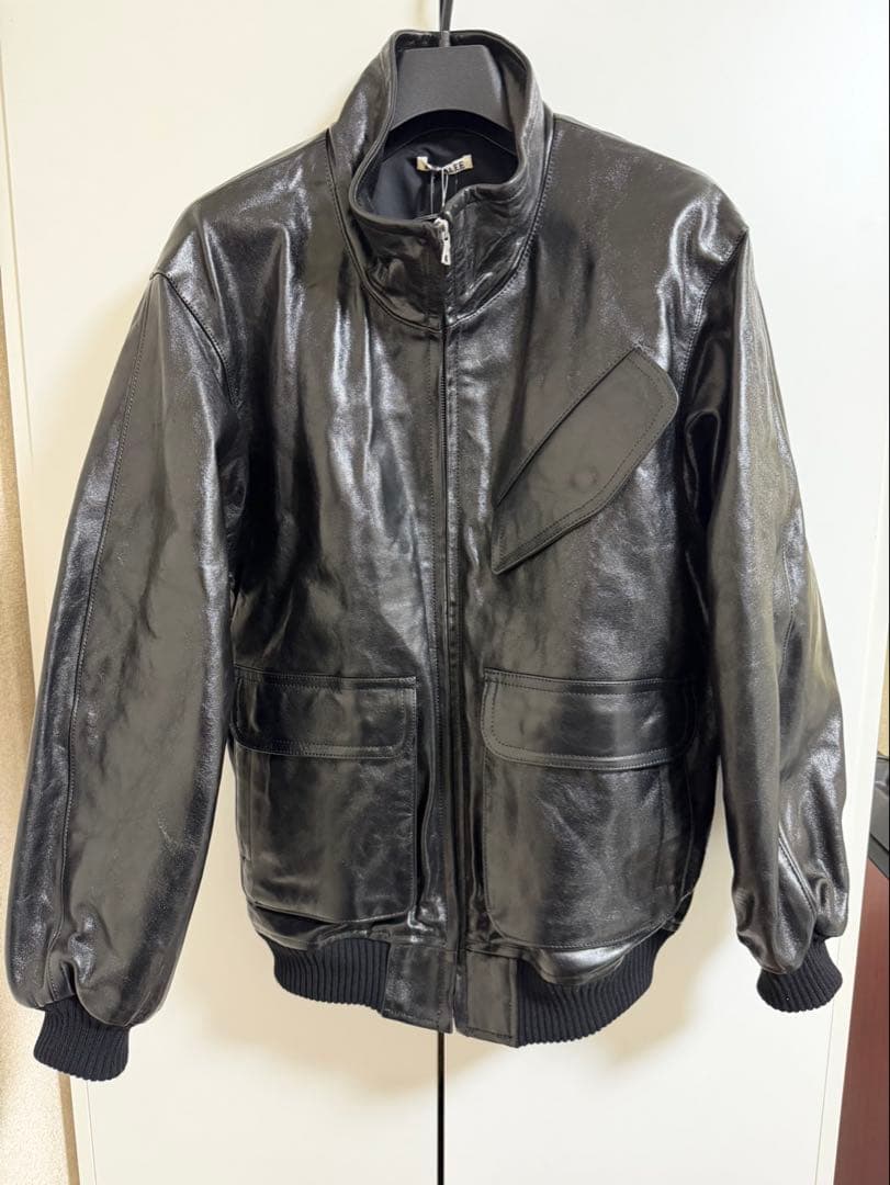 AURALEE /オーラリー/ラムレザージップブルゾン/BLACK GEN | 待ちに待ったAURALEE 25AW LAMB LEATHER ZIP BLOUSON ラムレザー