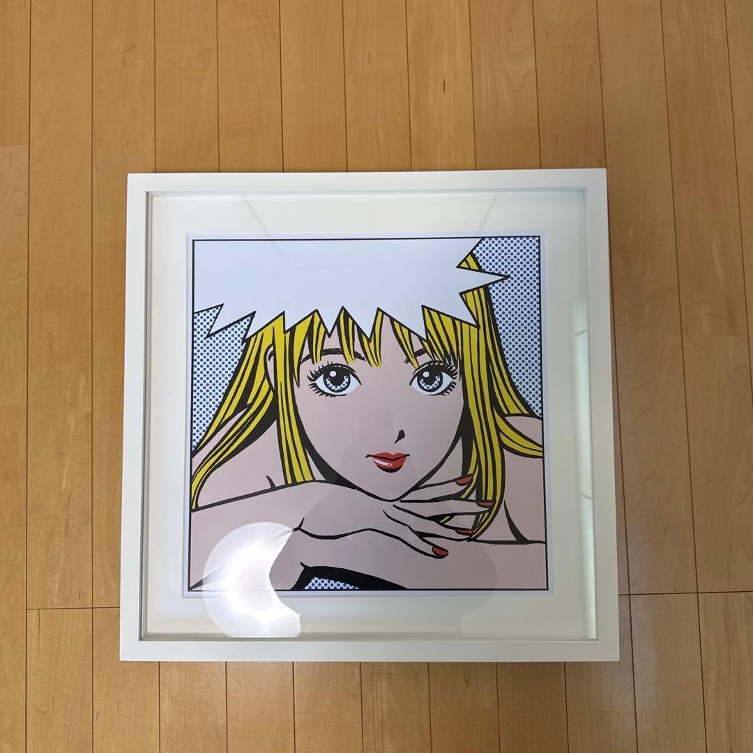 タ*ん様 江口寿史　ストップひばりくん　キャンパスアート40㎝角銀杏BOYS 額