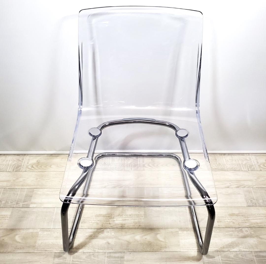 美品☆IKEA イケア☆TOBIAS トービアスチェア☆クリア クロムメッキ