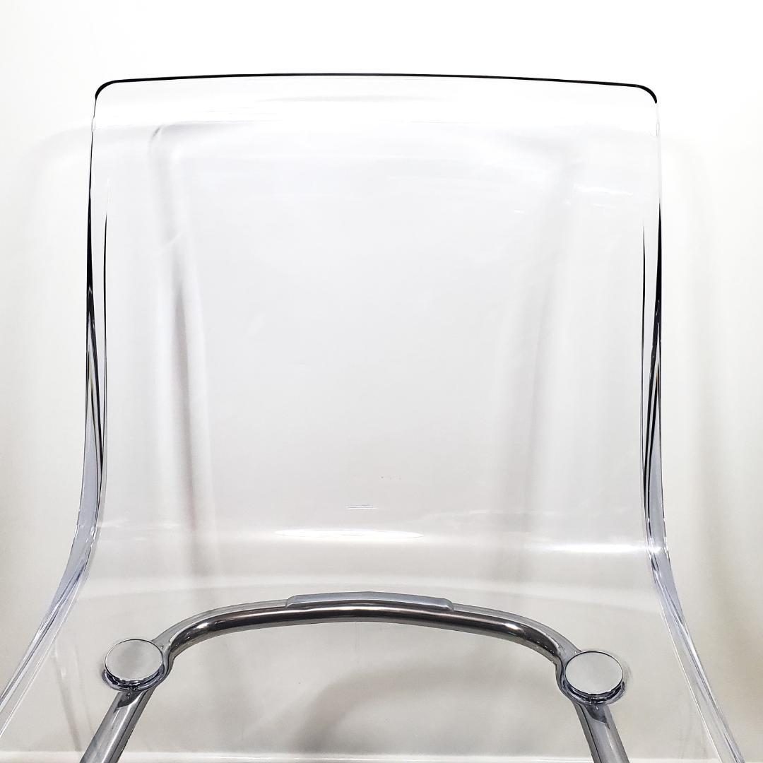 美品☆IKEA イケア☆TOBIAS トービアスチェア☆クリア クロムメッキ