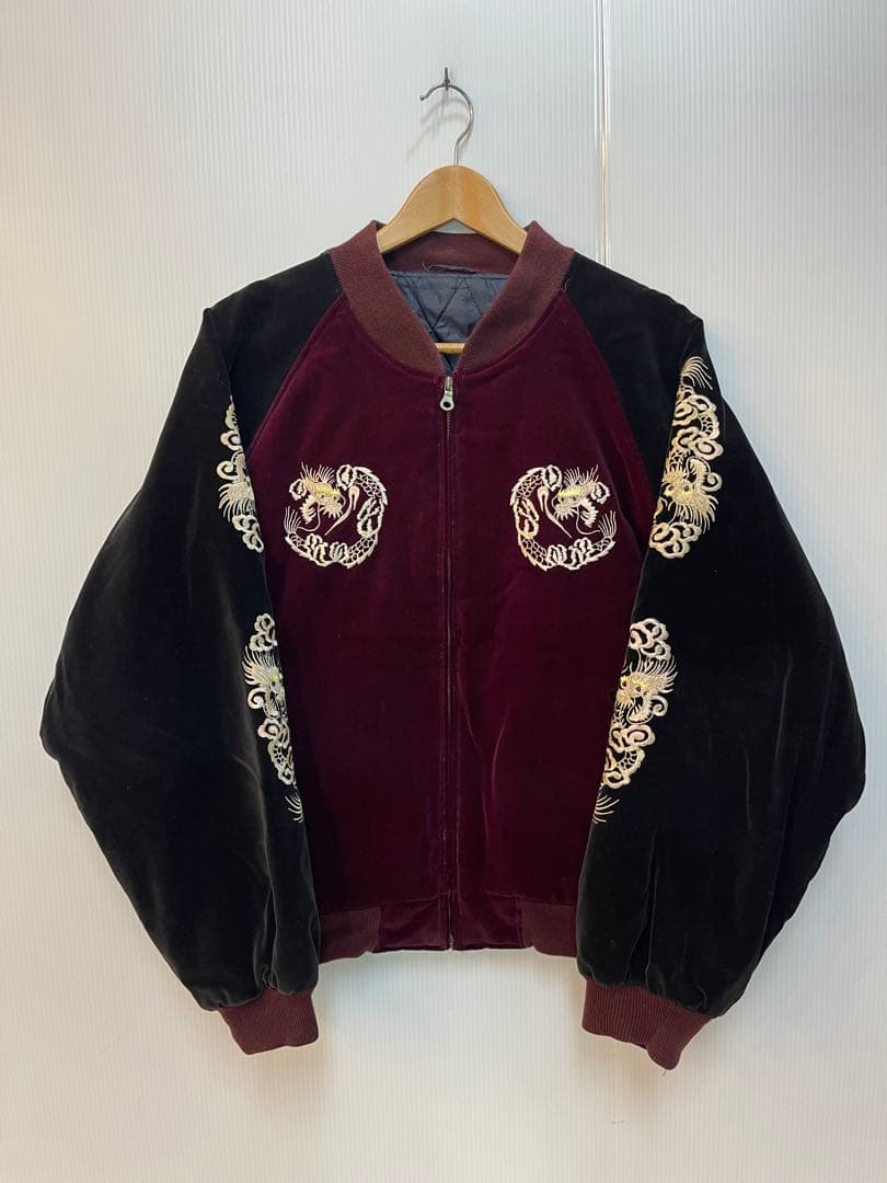 ベロア スカジャン USパラトルーパー パラシュート部隊 刺繍