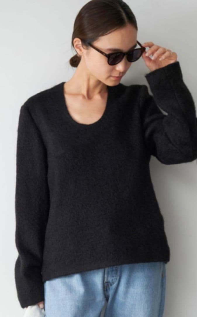 plage shaggy ブラウス ブラック ファーニット タグ付 未使用 - メルカリ