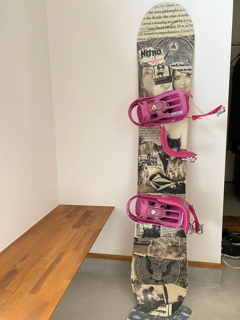 NITRO スノーボード ピンク ビンディング カバー付き 約145センチ