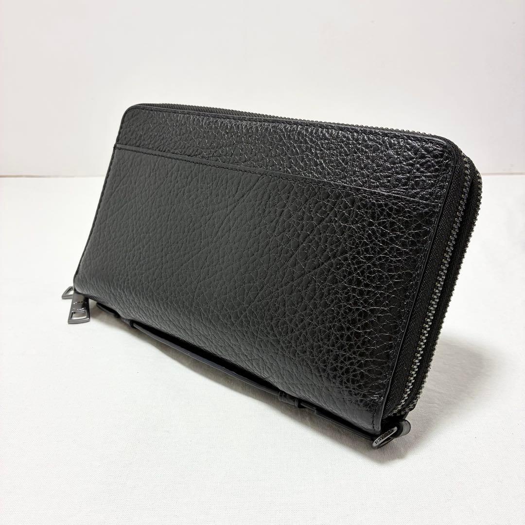 【美品】COACH/コーチ　ダブルジップトラベルオーガナイザー　大容量　ブラック