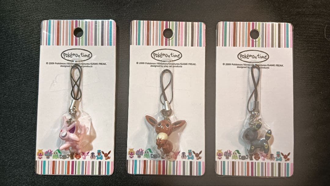 ポケモンタイム ストラップ イーブイ ブラッキー エーフィ 3セット 新品
