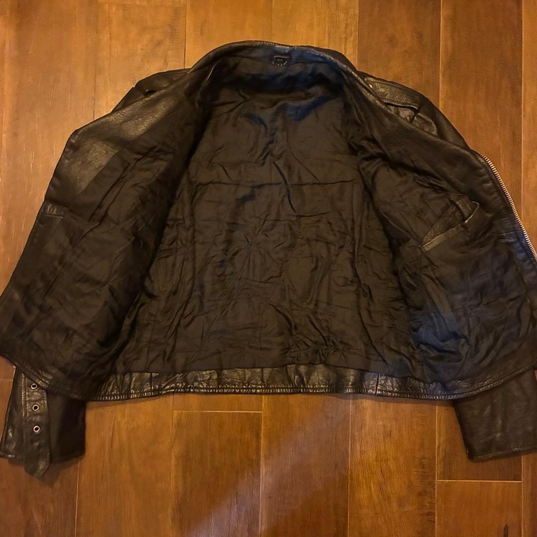 80s vintage レザーダブルライダースジャケット 古着 - メルカリ