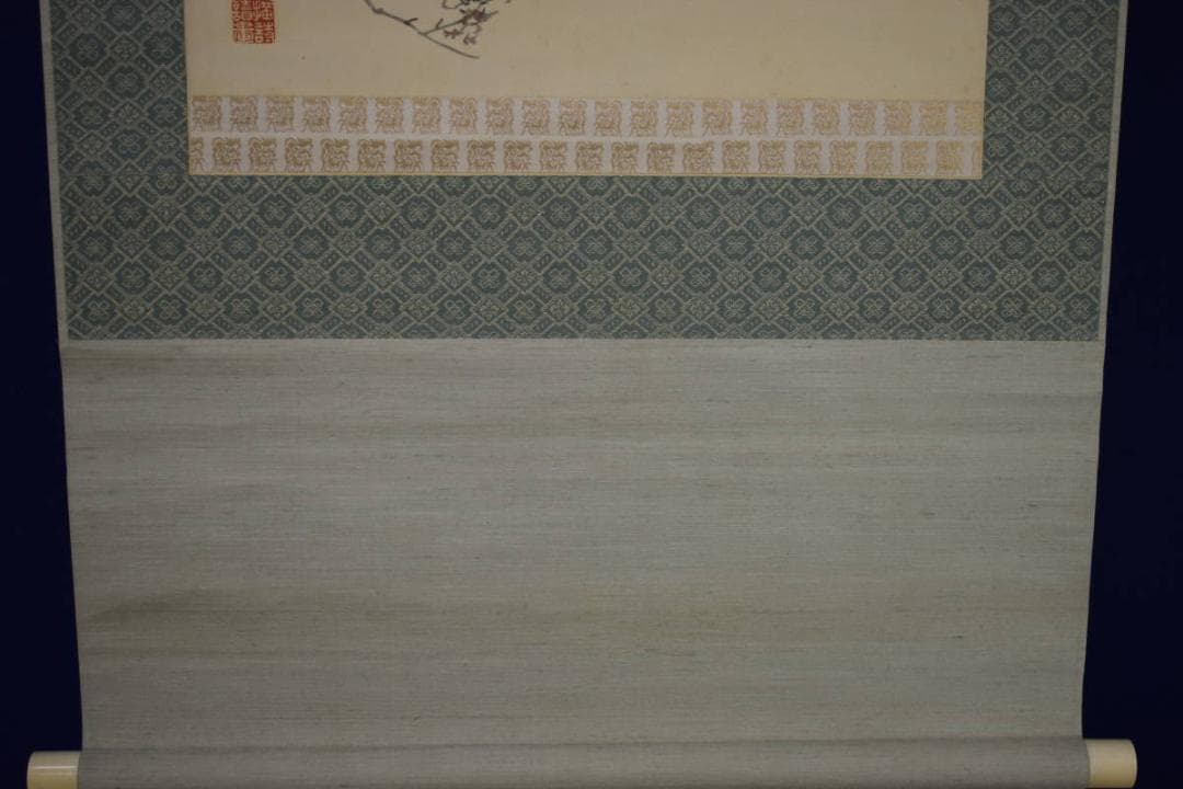 真作/姫島竹外/梅に雀図/布袋屋掛軸HI-340 - メルカリ