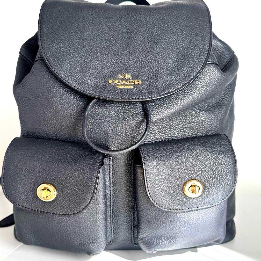 極美品 ✨コーチ リュック ビリー ペブルドレザー ターンロック F37410
