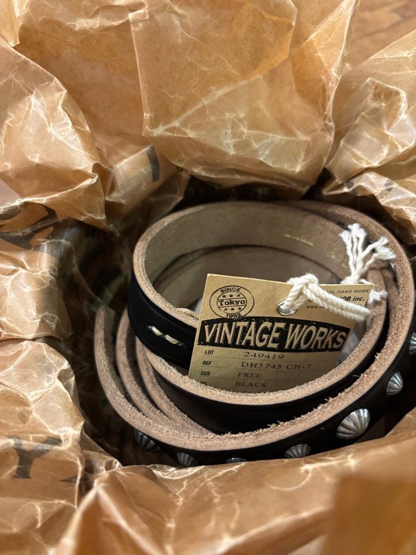 VINTAGE WORKS DH5745 CH-7 ブラックレザーベルト