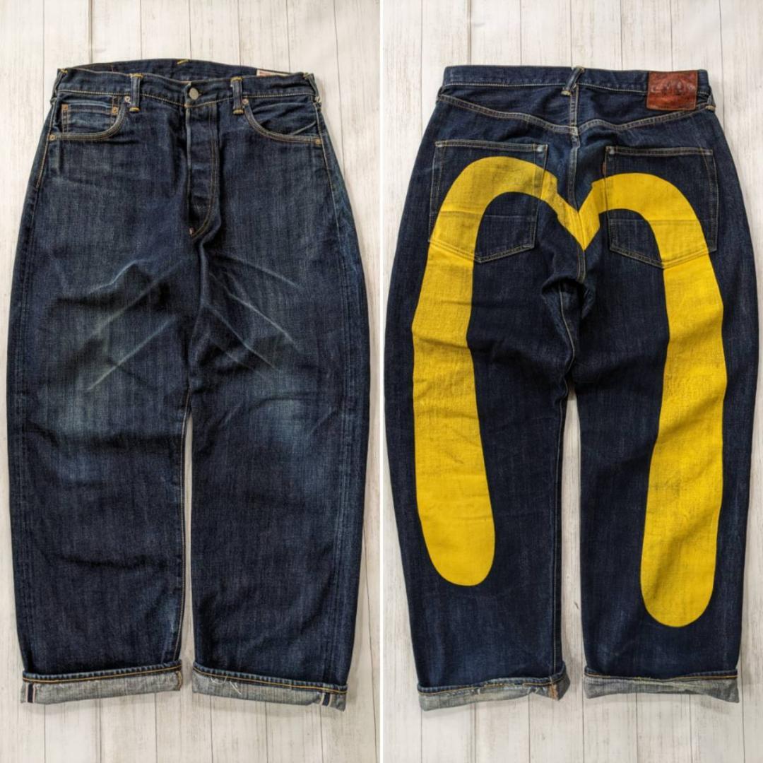エビス/エヴィスジーンズ /大黒/黄色ビックカモメペイント/36×35