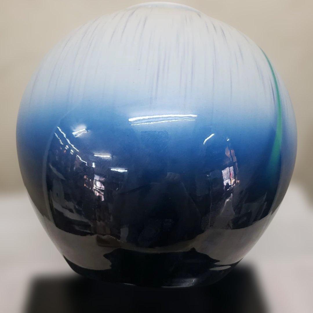 蔵出し特価 作家物九谷焼 花瓶 グラデーション 陶器直径27口径12高