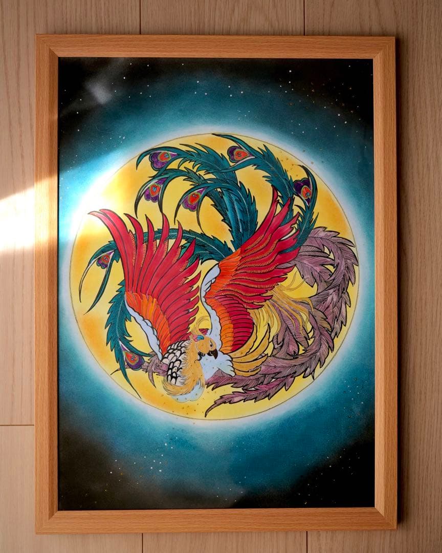 【風水画】月と鳳凰