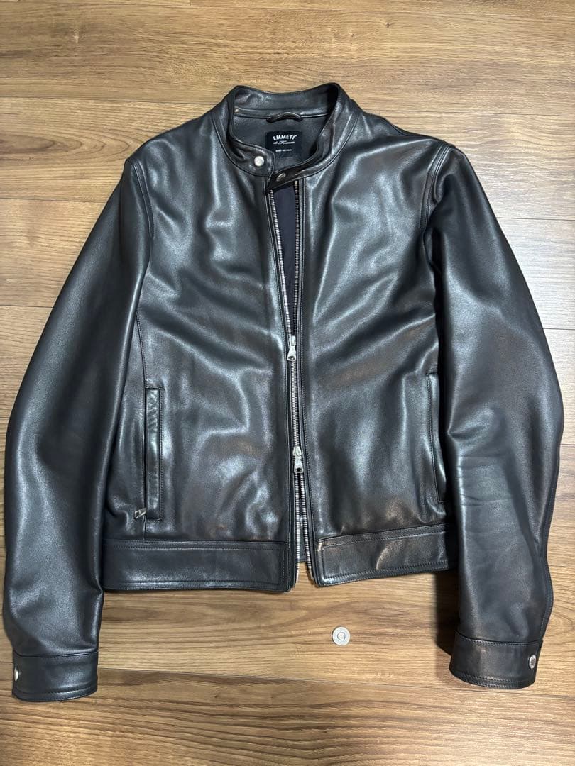 【美品】EMMETI JURI シングルライダース　ブラック 48 楽天市場】エンメティ EMMETI シングルライダースジャケット メンズ
