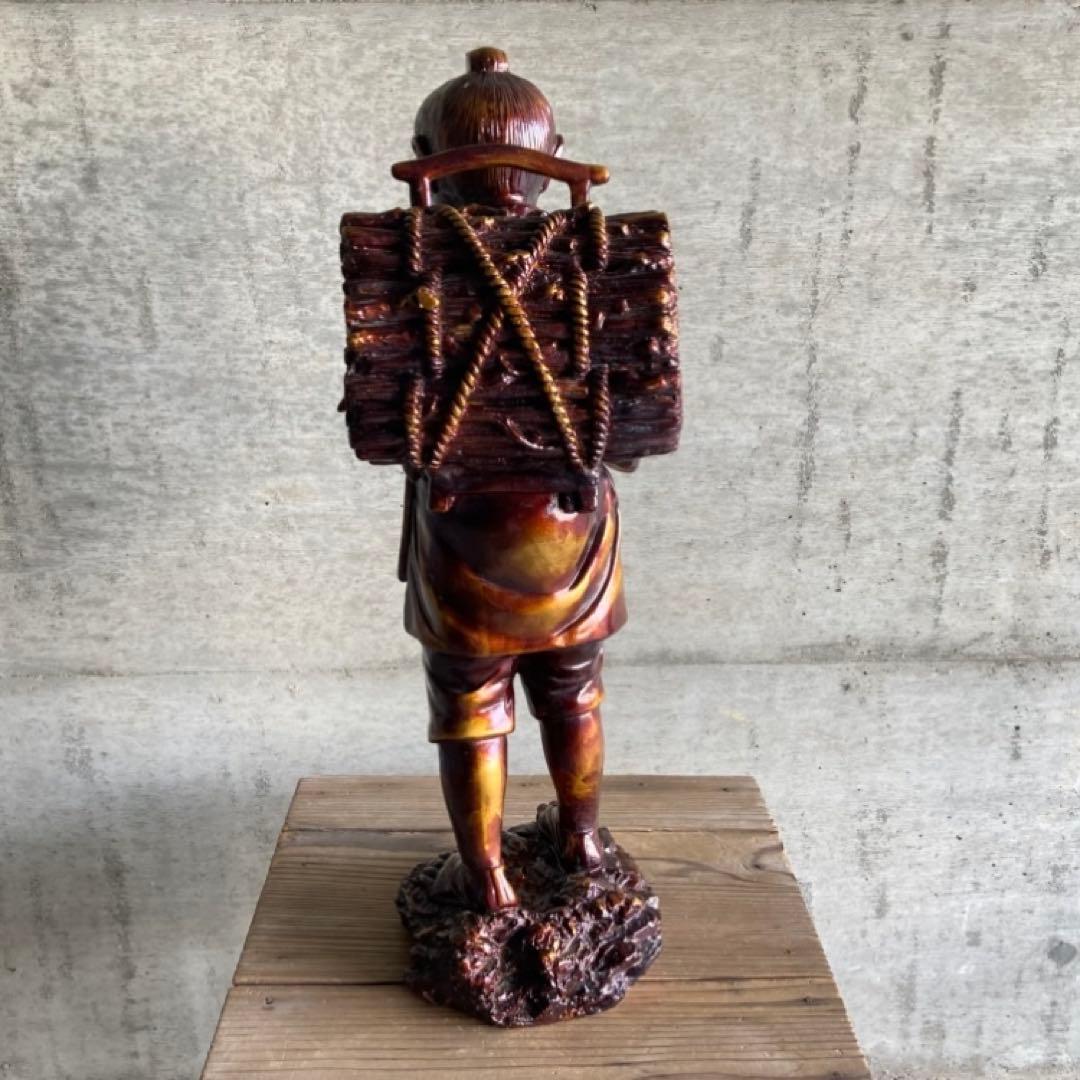 二宮金次郎 尊徳 像 ブロンズ調 置物 大型 高さ60cm オブジェ