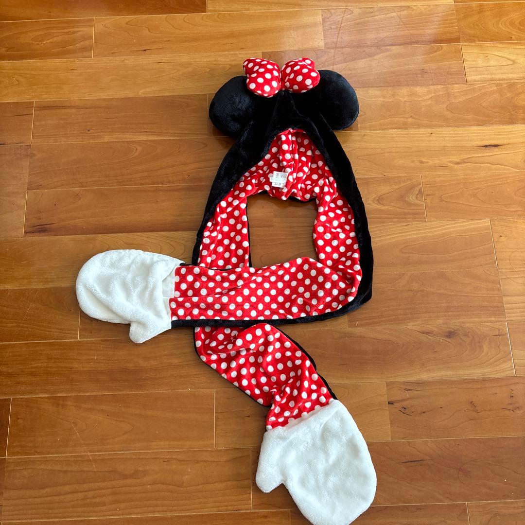 ディズニーリゾート ファンキャップ ミニーちゃん フード型マフラー