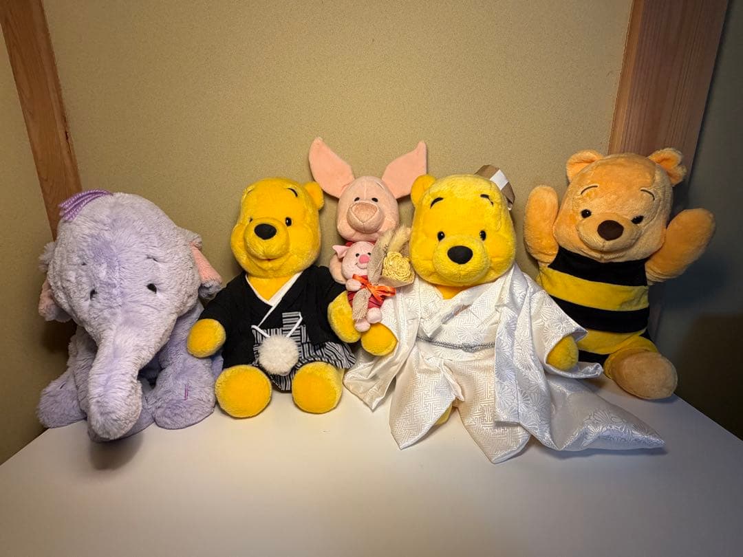 和装はハンドメイド「世界に一個だけ」プーさん ぬいぐるみ セット【値段交渉あり】