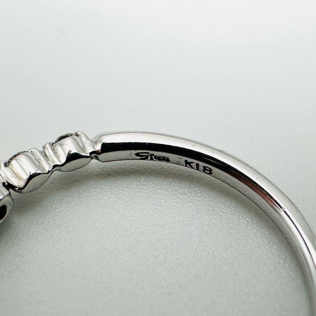 STAR JEWELRY K18 ダイヤモンド　リング　9号　0.07ct WG
