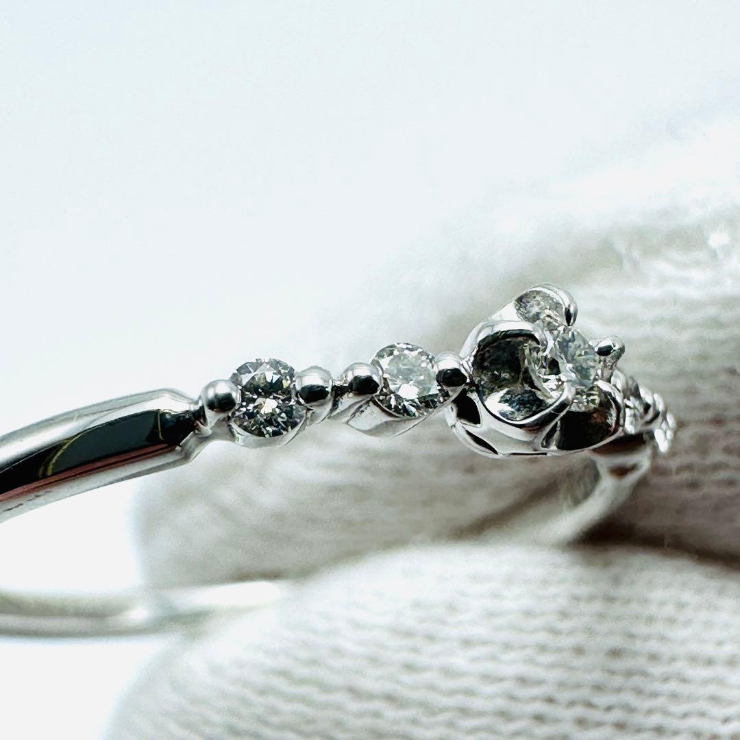 STAR JEWELRY K18 ダイヤモンド　リング　9号　0.07ct WG