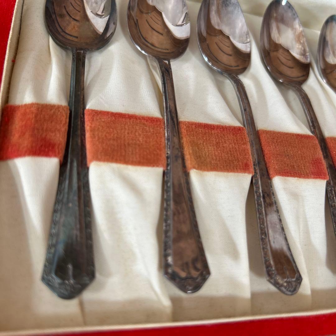 新品◇①尚美堂 純銀製スプーン 6本セット 昭和レトロ