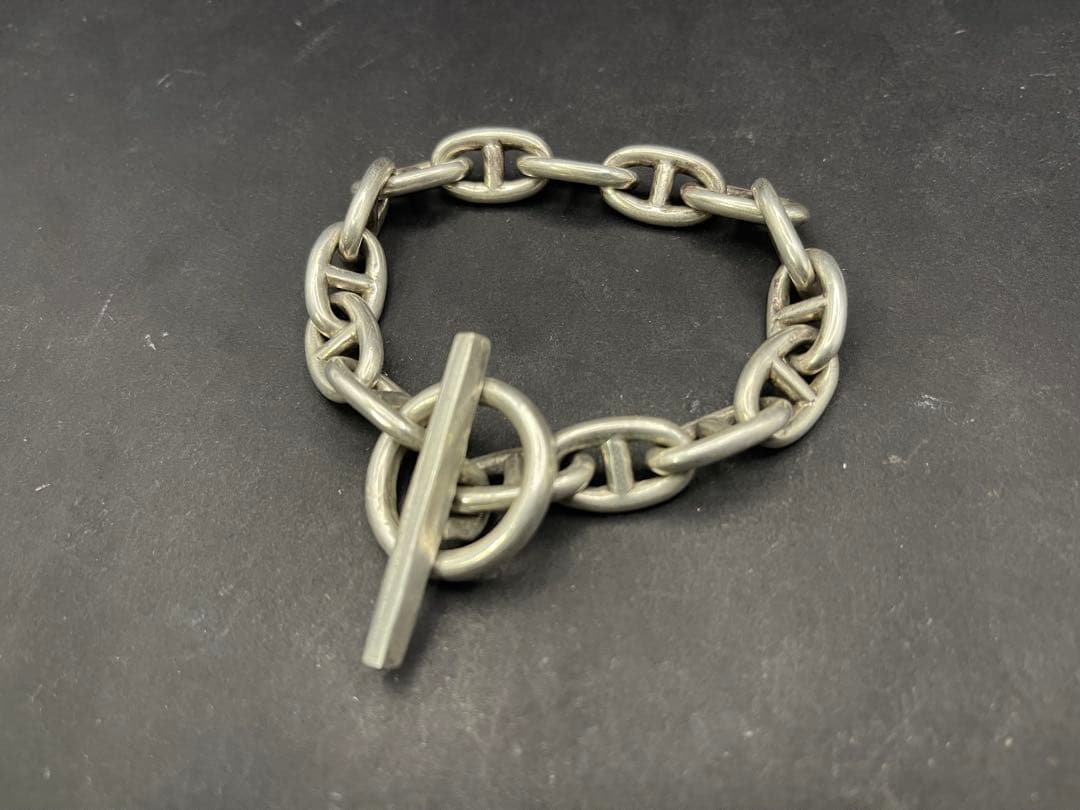 シルバー925製　アンカーチェーンブレスレット　シェーヌダンクル風