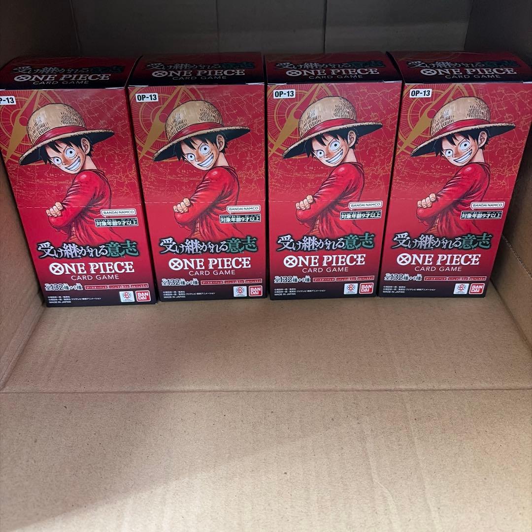 【新品未開封テープ付き】ワンピースカード　受け継がれる意志 ４BOX 新品未開封テープ付】ワンピースカード 受け継がれる意志 1BOX - メルカリ