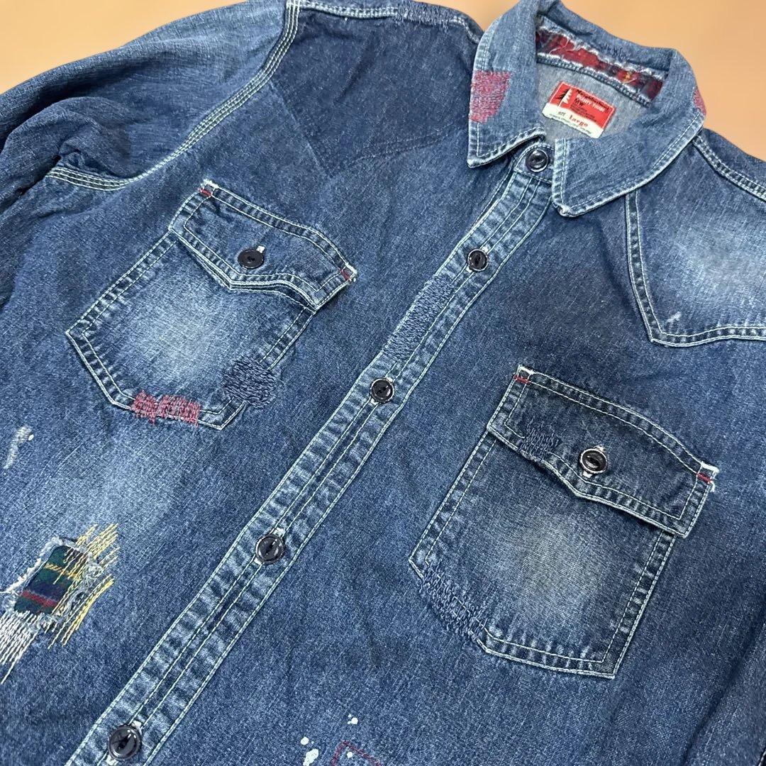 NEIGHBORHOOD/ヴィンテージ加工/デニムシャツ/