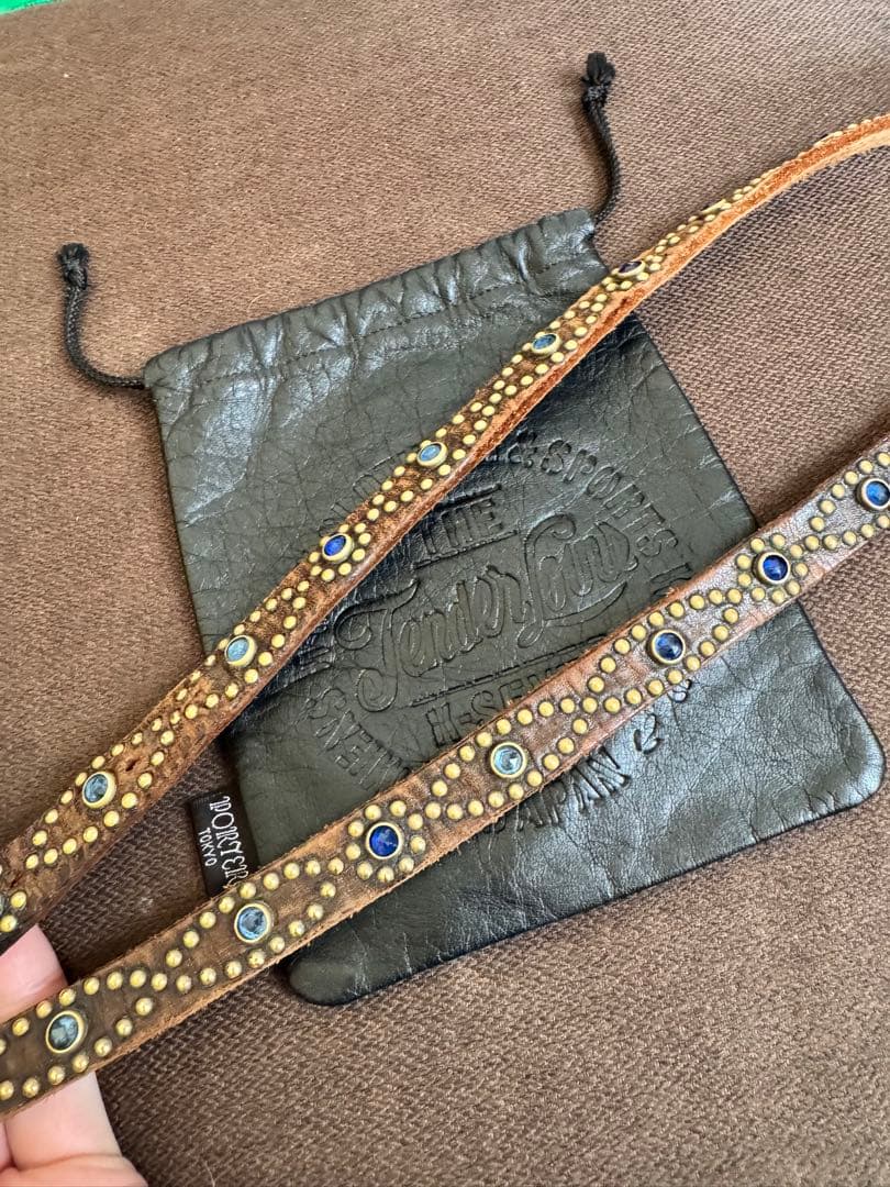 TENDERLOIN×HTCテンダーロインスタッズナローレザーベルトLキムタク