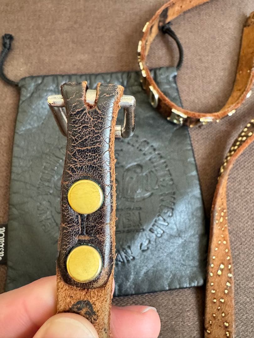 TENDERLOIN×HTCテンダーロインスタッズナローレザーベルトLキムタク