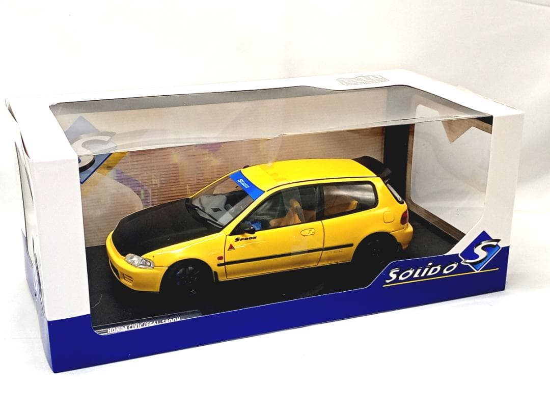 ソリド 1/18 ホンダ シビック EG6 スプーン 1991 (イエロー)
