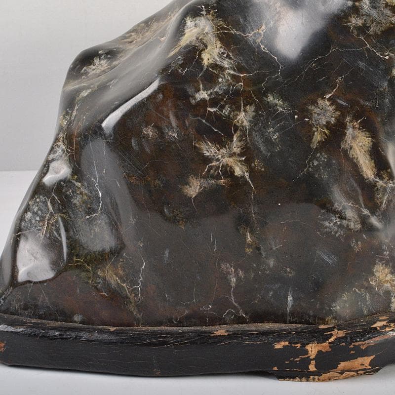 天然石 鑑賞石 梅花石 置物 重さ約24.8kg 唐木台付 M R6821B - メルカリ