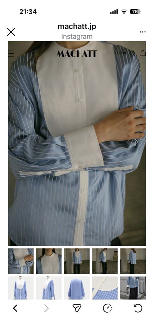 MACHATT新品未使用☆ブルーストライプブラウス